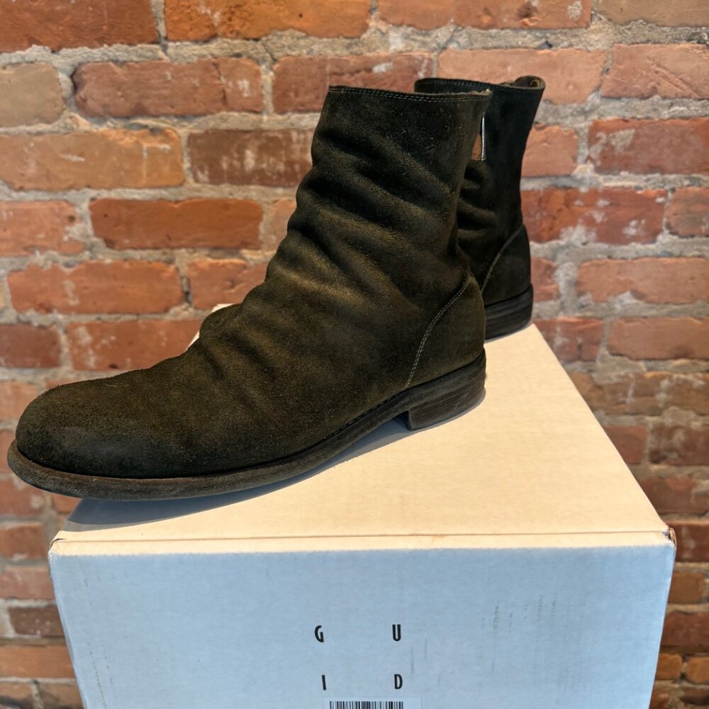 Guidi 988 Forest Green Reverse Leather Backzip Boots